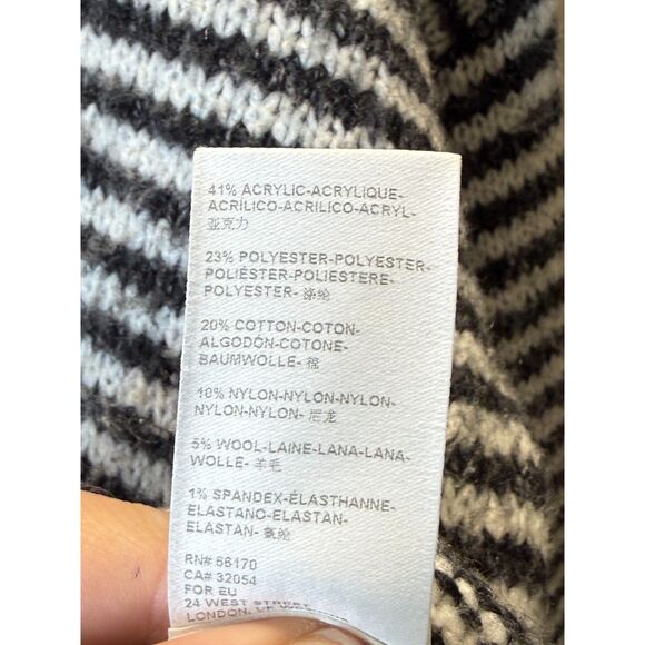 Anthropologie Linnea Mock Neck Striped Sweater Women’s Size Medium Black White - Picture 5 of 6